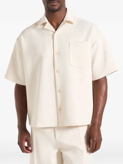 Manière De Voir Brook Boxy Twill Shirt In Neutral