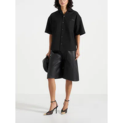Manière De Voir Brook Unisex Signature Twill Boxy Shirt In Black