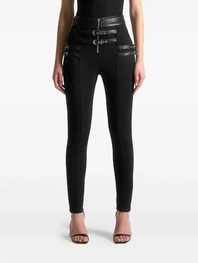 Manière De Voir Buckle-detail Leggings In Black