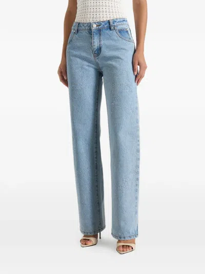 Manière De Voir Calista Line Art Straight Leg Jeans In Blue