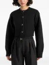 Manière De Voir Caren Brushed Button Cardigan In Black