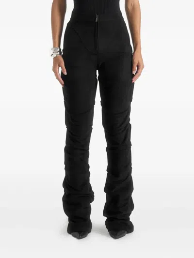 Manière De Voir Caroline Tacked Flared Trousers In Black