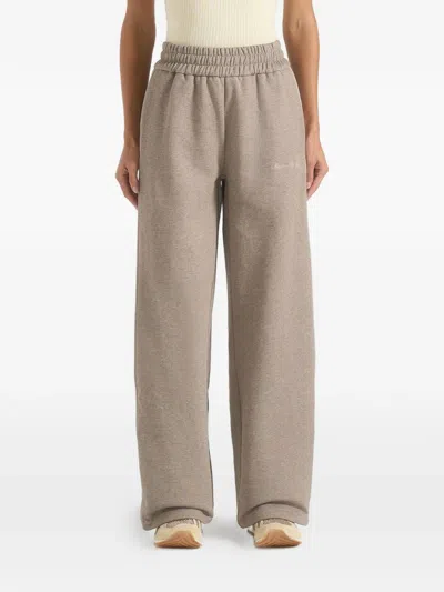 Manière De Voir Caya Two Tone Wide Leg Popper Joggers In Neutral