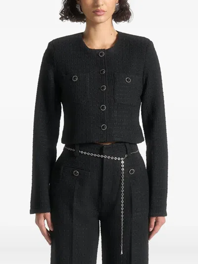 Manière De Voir Celine Tweed Jacket In Black