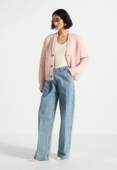 Manière De Voir Charlie Unisex Knitted Cardigan In Pink