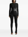 Manière De Voir Chequerboard Detachable-belt Jumpsuit In Black