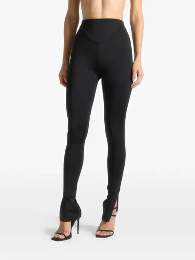 Manière De Voir Chloe Dipped-waistband Leggings In Black