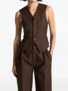 Manière De Voir Christine Cinch-waist Tailored Waistcoat In Brown