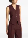 Manière De Voir Christine Tailored Cinch Waistcoat In Burgundy