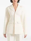 Manière De Voir Claire Wide-shoulder Blazer In Neutral