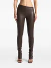 Manière De Voir Clara Asymmetric-waistband Leggings In Brown