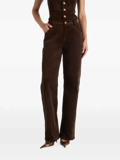 Manière De Voir Clover Mid-rise Corduroy Trousers In 브라운