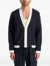 Manière De Voir Clovis Contrast-placket Cardigan In Black