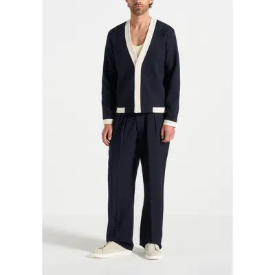 Manière De Voir Clovis Tailored Cardigan With Contrast Placket In Multi