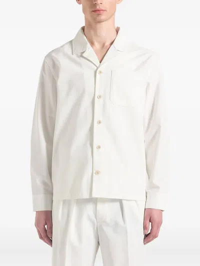 Manière De Voir Constan Revere-collar Linen Shirt In White