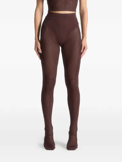 Manière De Voir Contour Footsie Trousers In Brown