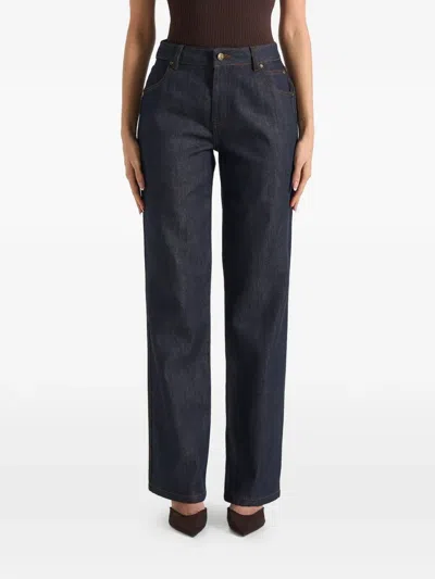 Manière De Voir Contrast-stitch Jeans In Black
