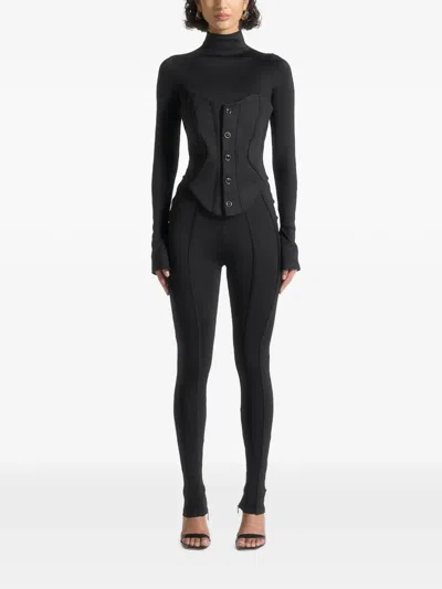 Manière De Voir Corset Contour Jumpsuit In Black