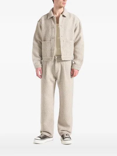 Manière De Voir Damien Bouclé Back-pleat Shirt Jacket In Neutral