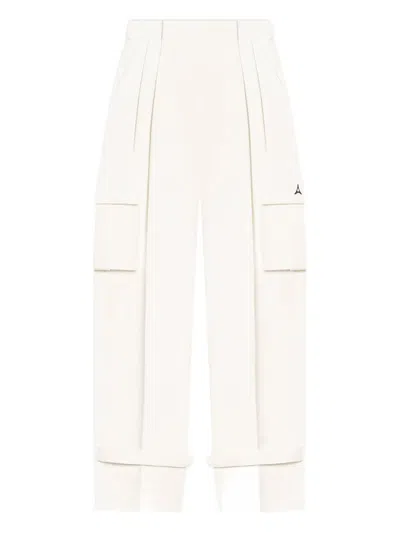 Manière De Voir Danielle Pleated Cargo Trousers In White