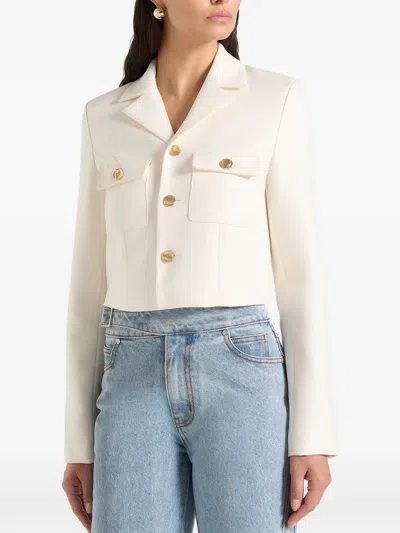 Manière De Voir Daphina Buttoned Cropped Jacket In White