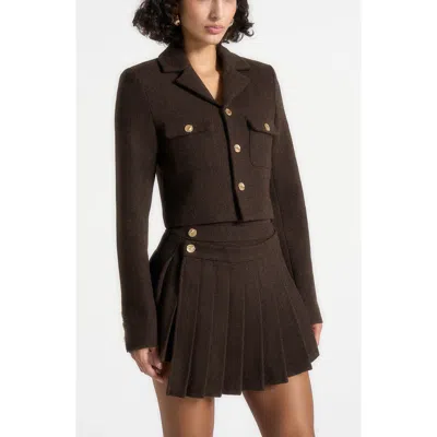 Manière De Voir Daphina Tailored Wool Jacket In Brown