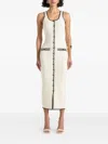 Manière De Voir Daphne Ribbed Midi Dress In White