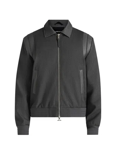 Manière De Voir Denis In Grey Tailored Varsity Jacket In Gray