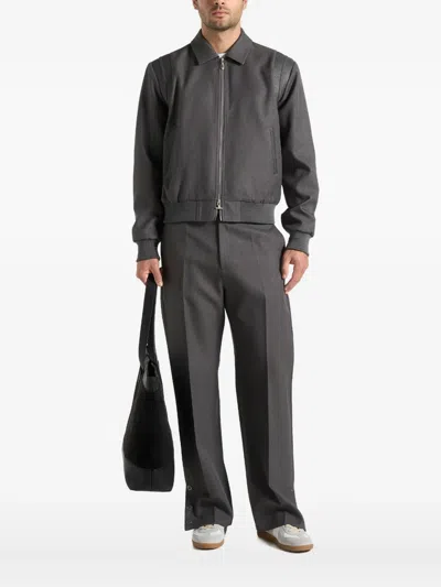 Manière De Voir Denis Zip-up Jacket In Gray