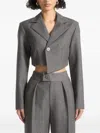 Manière De Voir Dina Asymmetric Tailored Blazer In Gray