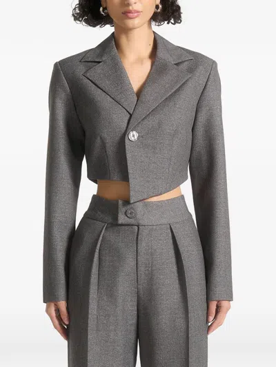 Manière De Voir Dina Asymmetric Tailored Blazer In Gray