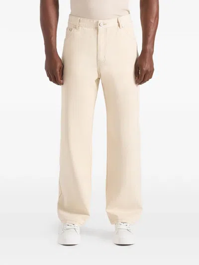 Manière De Voir Dn002 Contrast-stitch Jeans In Neutral