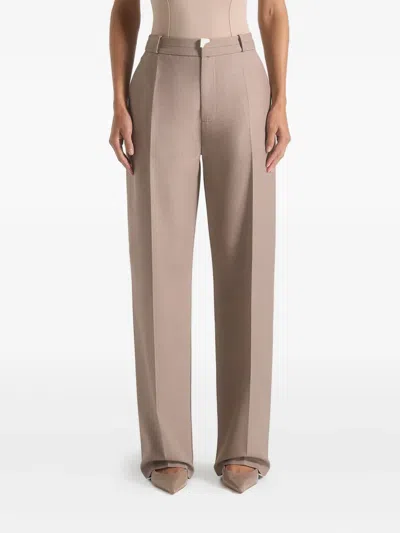 Manière De Voir Doria Pleated Tailored Trousers In Brown