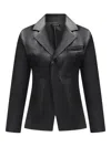 Manière De Voir Double-breasted Lapel Blazer In Black