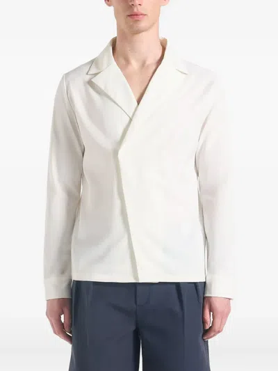 Manière De Voir Double-breasted Satin Shirt In White