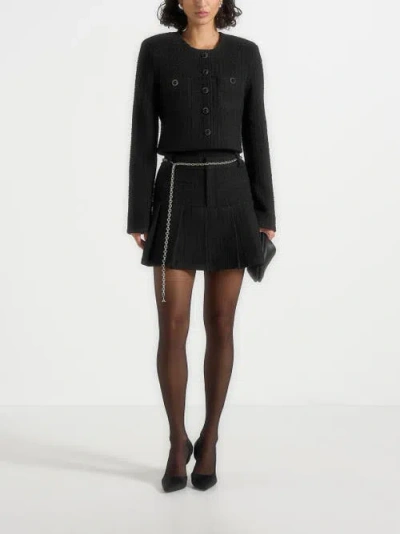 Manière De Voir Edith Tweed Pleated Skort With Chain In Black