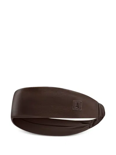 Manière De Voir Eiffel Leather Headband In Brown