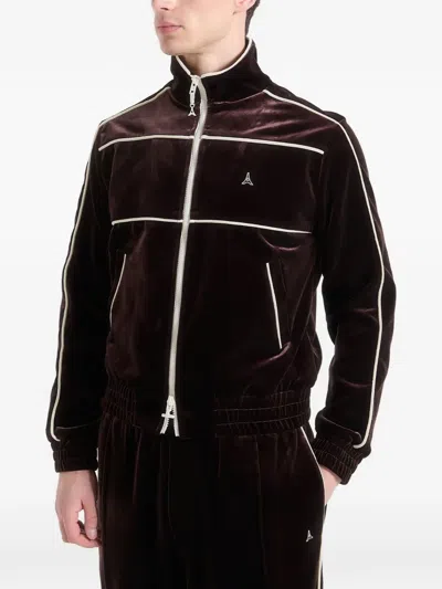 Manière De Voir Eiffel Velour Jacket In Brown