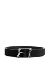 Manière De Voir Eleanor Sculpted-buckle Leather Belt In Black