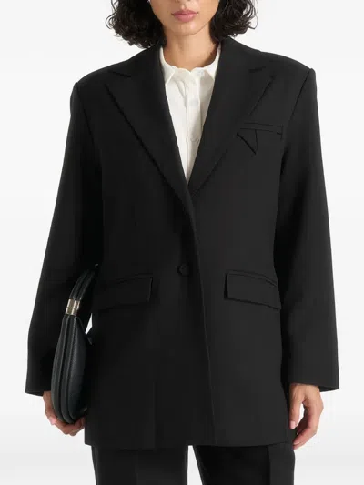 Manière De Voir Elena In Black Oversized Open Back Tailored Blazer