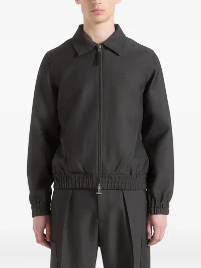 Manière De Voir Eli Textured Dual-zip Shirt Jacket In Gray