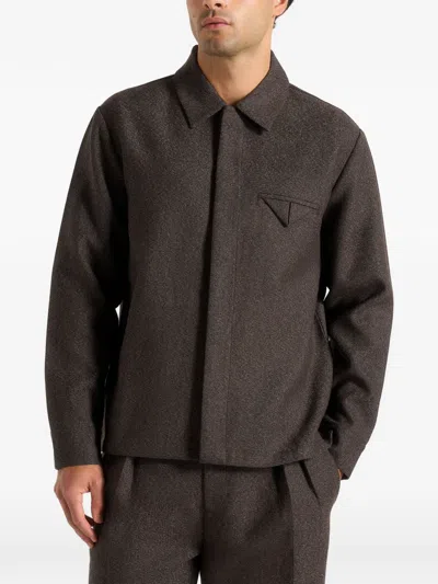 Manière De Voir Elliot Melange Tailored Shirt In Brown