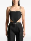 Manière De Voir Eloise Embellished-strap Top In Black