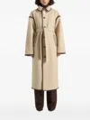 Manière De Voir Elora Whipstitch Belted Coat In Neutral