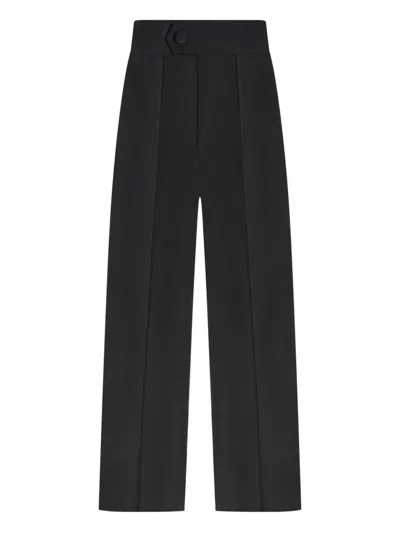 Manière De Voir Elsa Button Pleated Trousers In Black