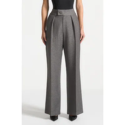 Manière De Voir Elsa High Waisted Tailored Trousers In Gray