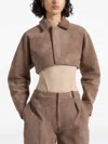 Manière De Voir Elya Balloon-sleeve Jacket In Brown