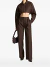 Manière De Voir Elya Tailored-cropped Jacket In Brown