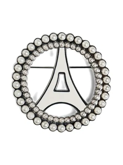 Manière De Voir Embellished Brooch In Silver