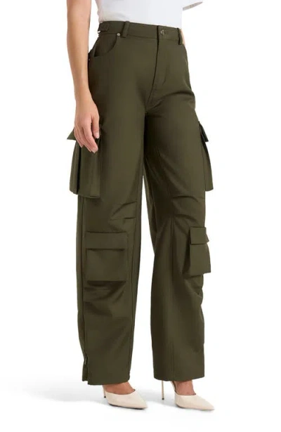 Manière De Voir Emilie Tailored High Rise Cargo Trousers In Green
